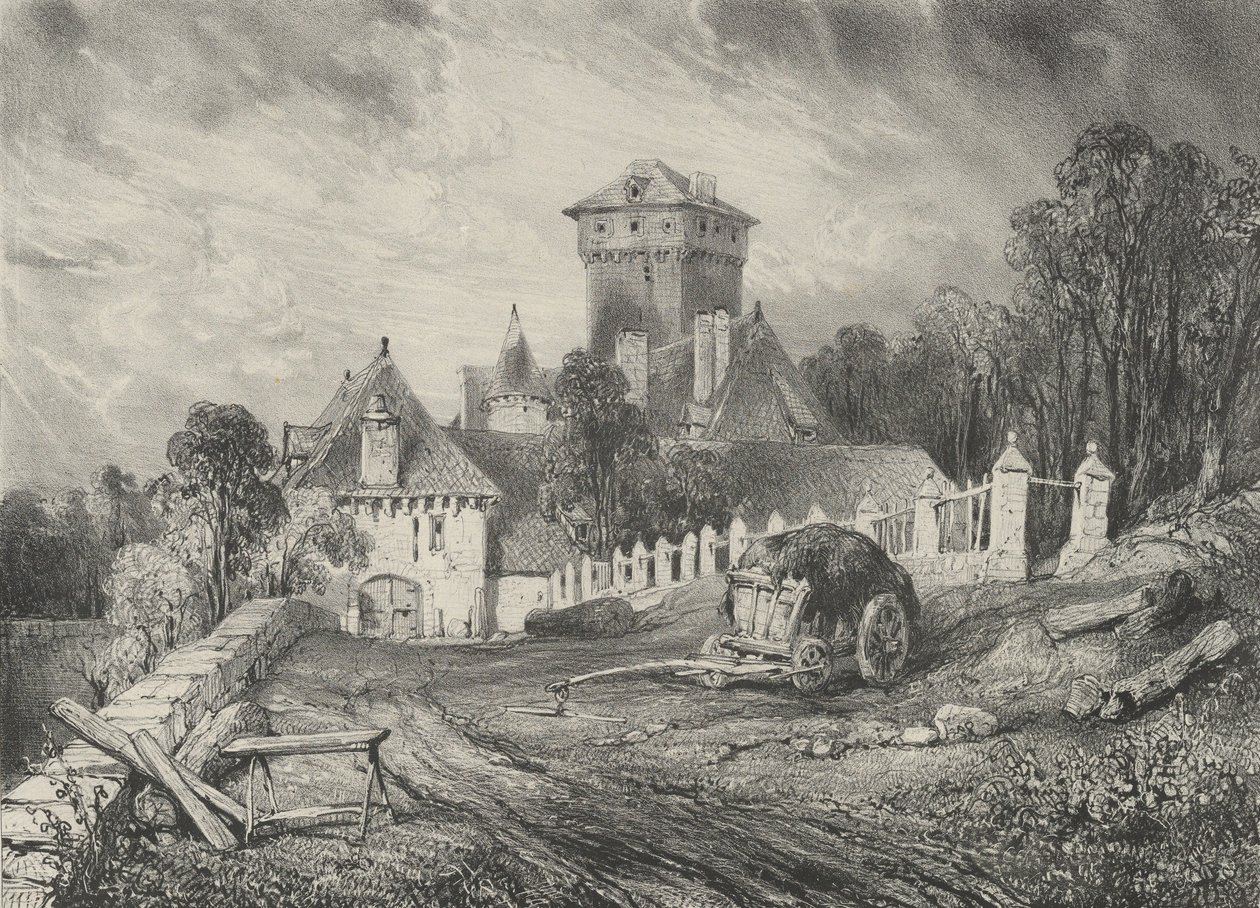 Château de Pesteil à Polminhac, 1832 - Godefroy Engelmann