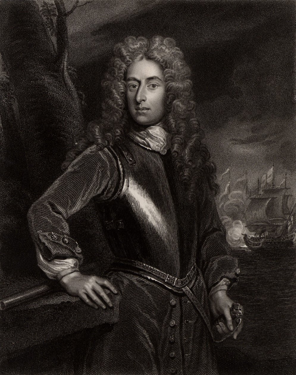 Portrait de George Byng - Godfrey (after) Kneller