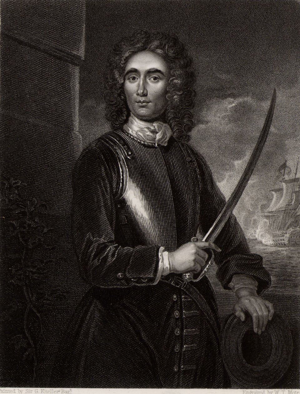 Portrait de John Benbow - Godfrey (after) Kneller