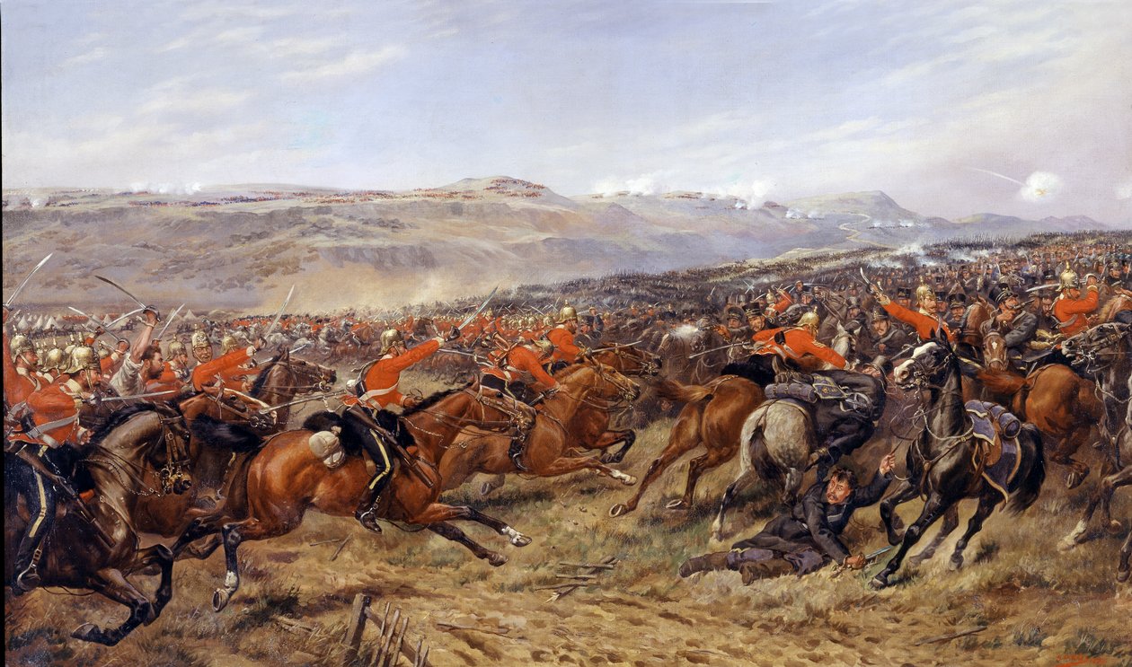 La charge de la brigade lourde à la bataille de Balaclava, 25 octobre 1854, 1897 - Godfrey Douglas Giles