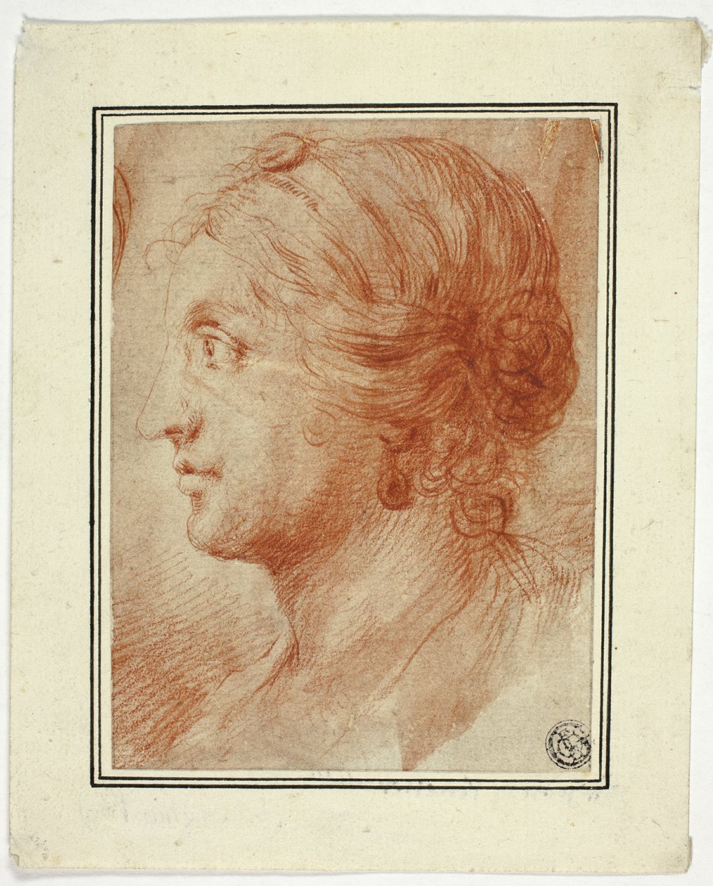 Buste de femme de profil à gauche - Godfrey Kneller