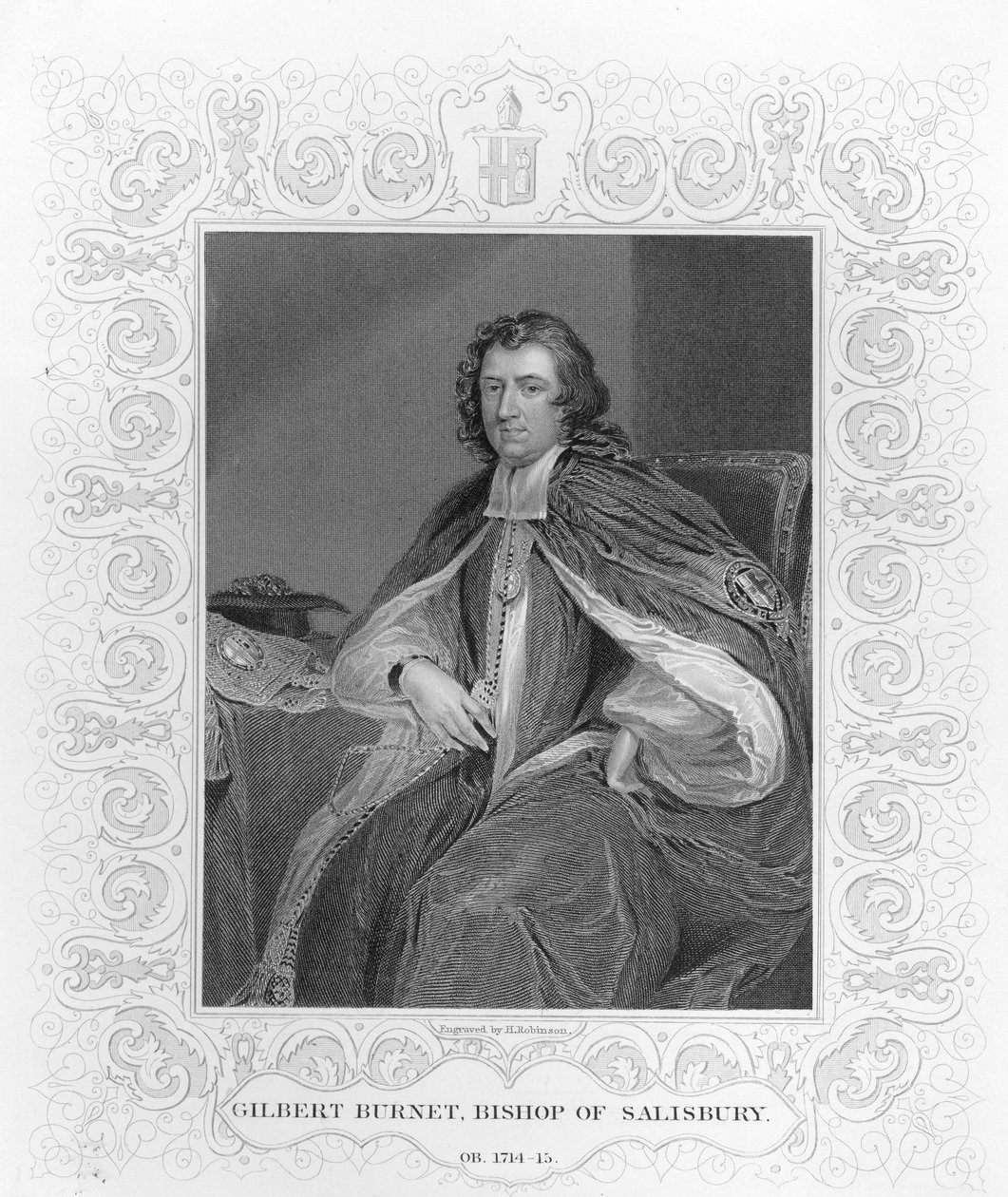 Gilbert Burnet, évêque de Salisbury, gravé par H. Robinson - Godfrey Kneller