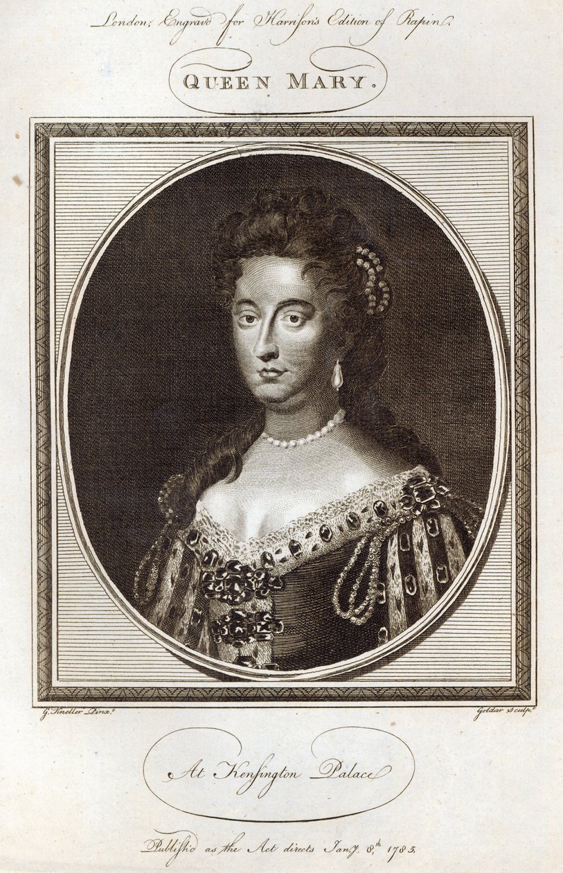 La reine Mary au palais de Kensington, gravée pour l