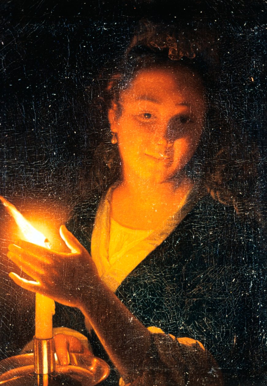 Femme à la bougie, fin des années 1660 - Godfried Schalcken