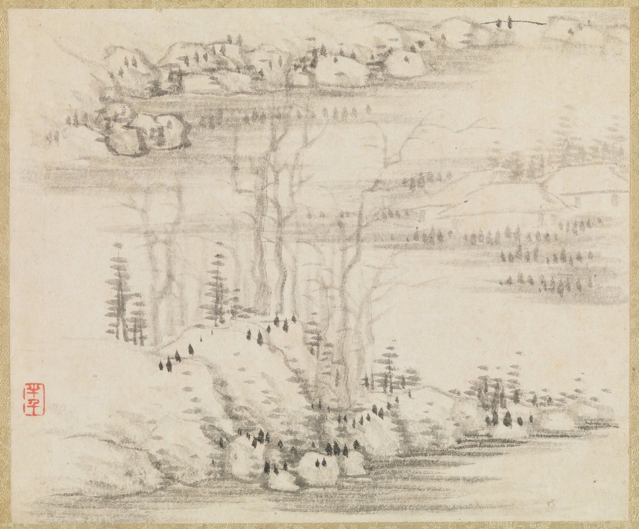 Paysages et arbres - Gong Xian