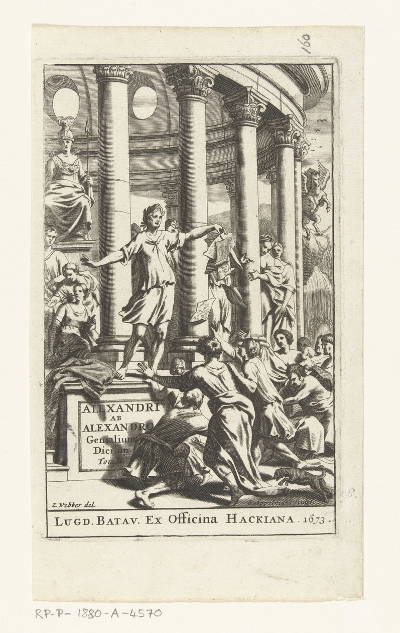 Page de titre pour Alexander ab Alexandro, Genialium dierum, tome 2, 1673 - Gonsales Appelmans (attributed to)
