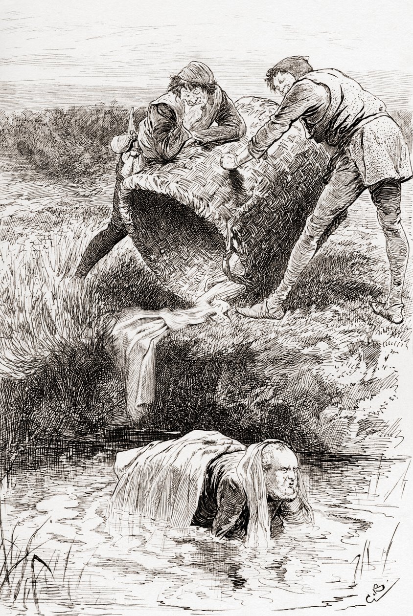 Scène de la pièce de William Shakespeare, Les Joyeuses Commères de Windsor, Acte III, Scène 3, de Les Œuvres de William Shakespeare, publié en 1896 - Gordon Frederick Browne