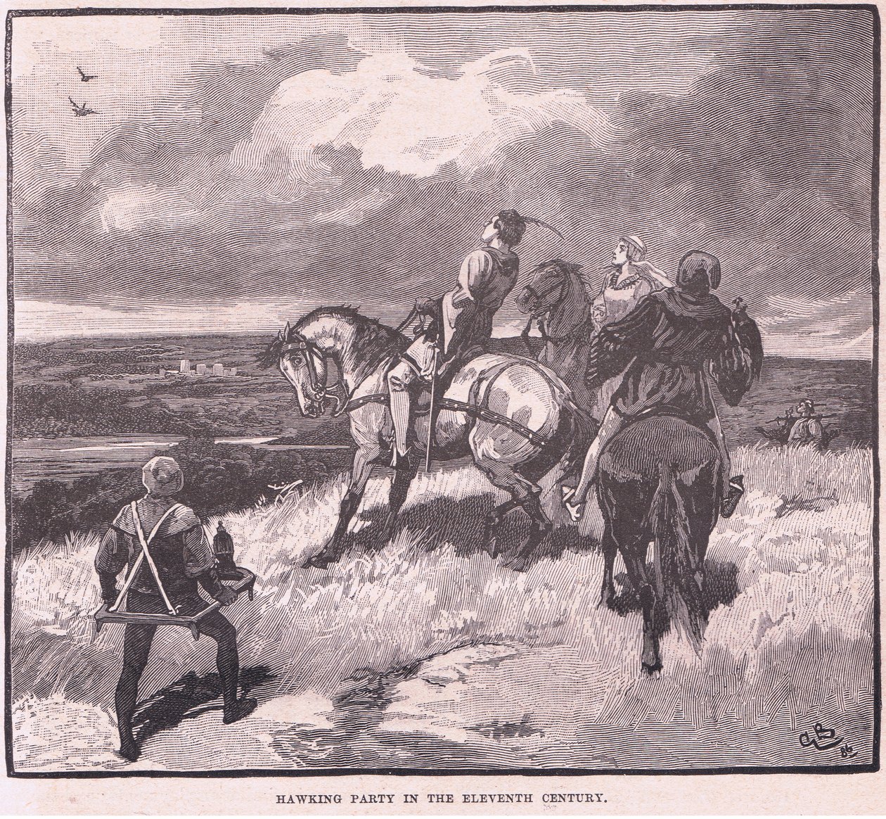 Partie de fauconnerie au XIe siècle - Gordon Frederick Browne