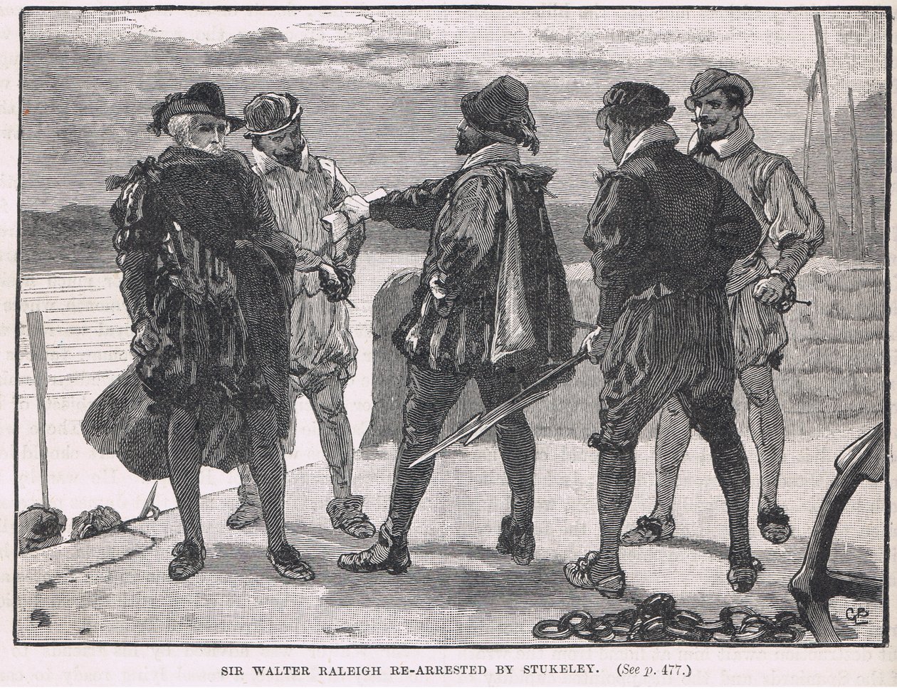 Sir Walter Raleigh réarrêté par Stukeley 1618 - Gordon Frederick Browne