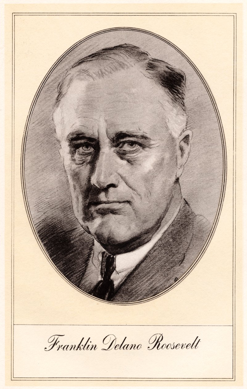 Franklin Delano Roosevelt, 32ème président des États-Unis, milieu du 20ème siècle - Gordon Ross