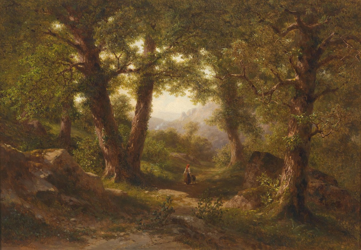 Un bosquet de châtaigniers, motif de Montan au Tyrol - Gottfried Seelos