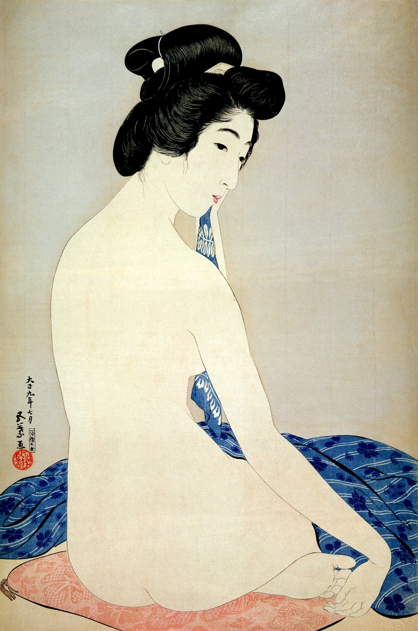 Femme après le bain, publié par Shosaburo Watanabe, 1920 - Goyo Hashiguchi