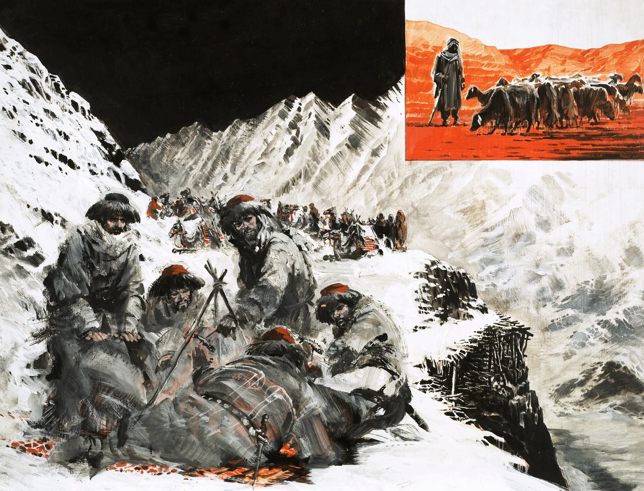 Une caravane de chameaux campe dans les montagnes du Pamir - Graham Coton