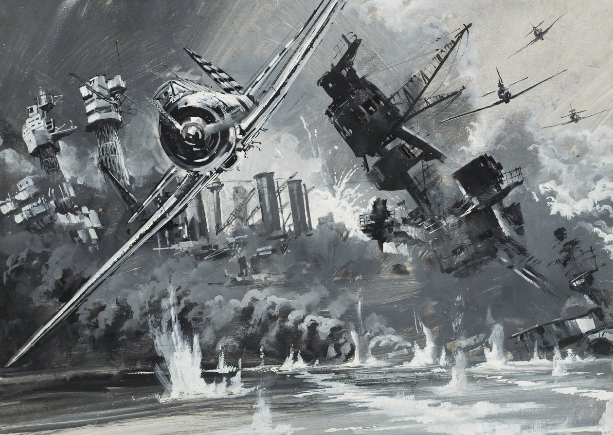 Pearl Harbour, 7 décembre 1941 (gouache sur papier) - Graham Coton