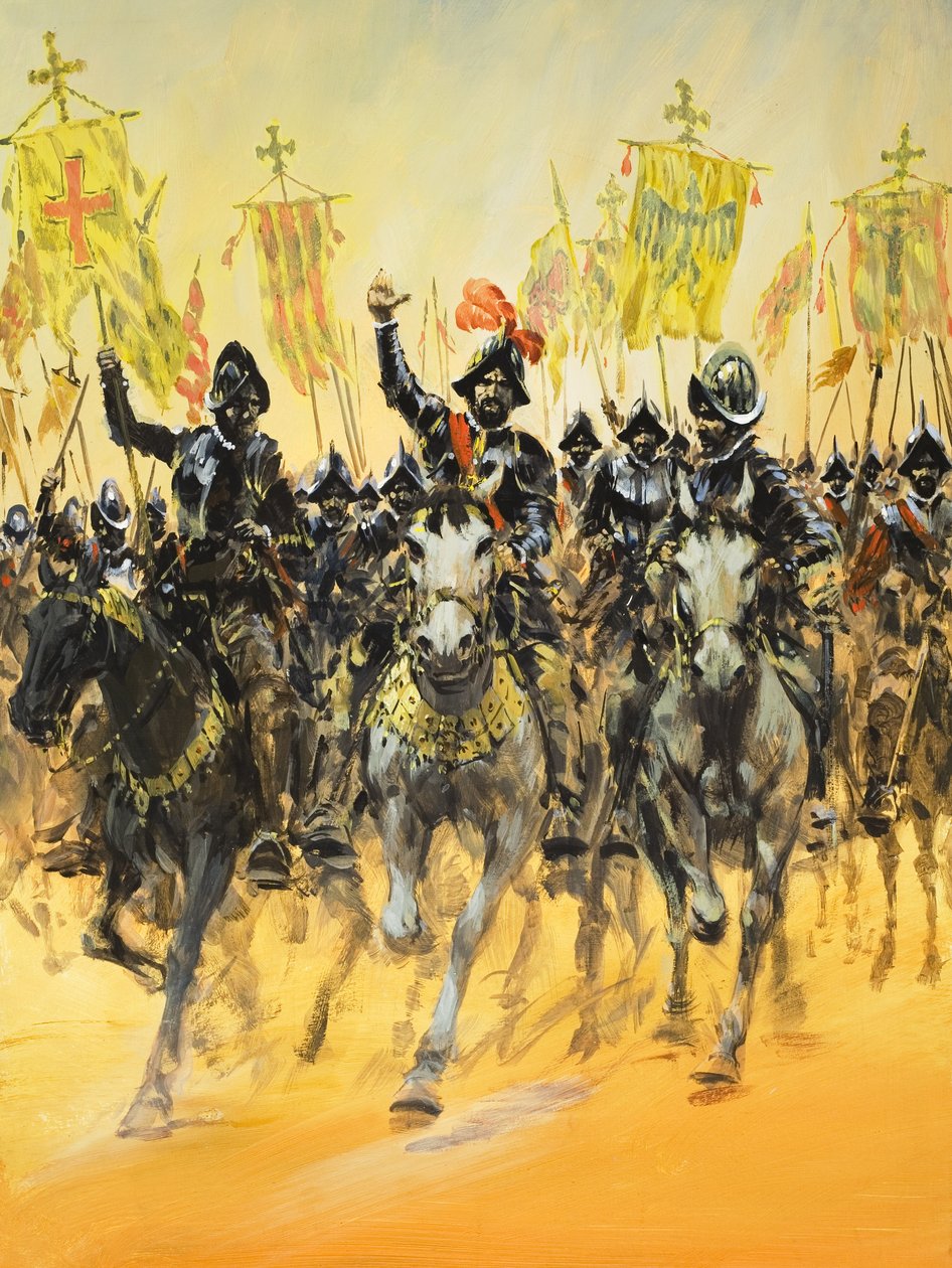 Conquistadors espagnols (gouache sur papier) - Graham Coton