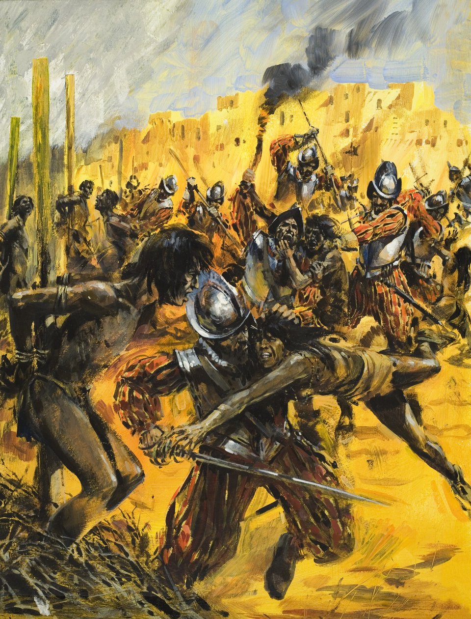 Conquistadors espagnols (gouache sur papier) - Graham Coton