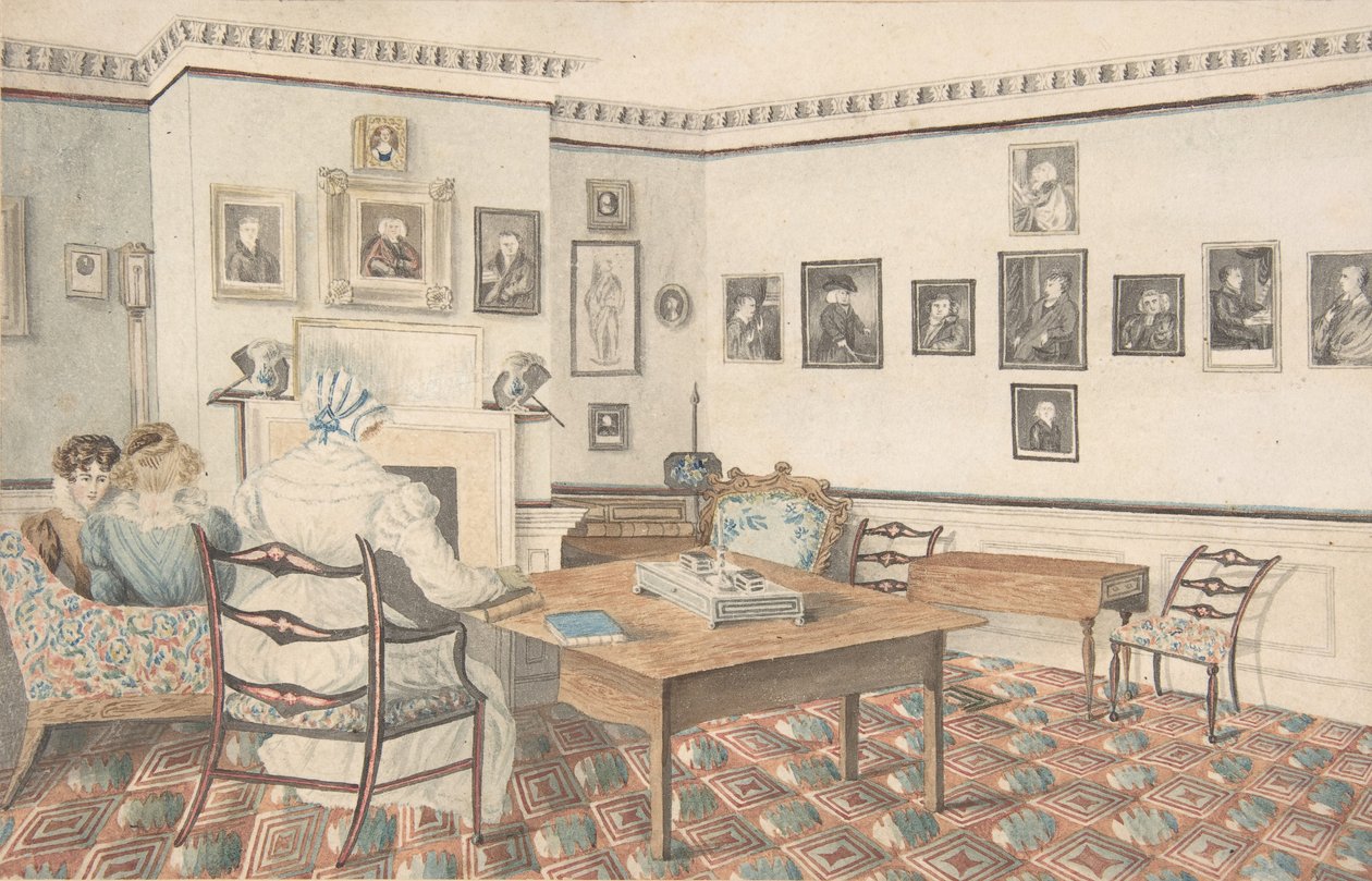 Salon à Hatton, Warwickshire, 1820-1830 - Granddaughters of Dr. Samuel Parr.