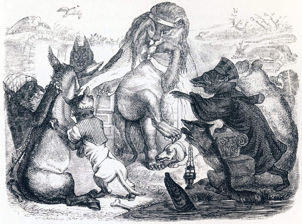 Les animaux malades de la peste - Fables de La Fontaine - Grandville