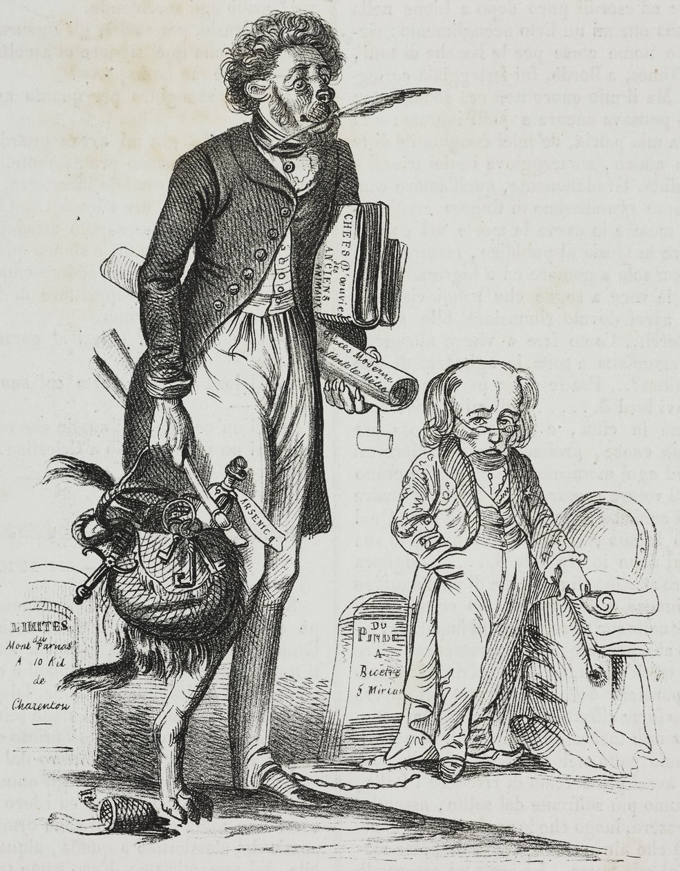 Pourquoi enlever la muselière aux bêtes ?, caricature de Jean-Jacques Grandville (1803-1847), lithographie de Gaetano Riccio tirée de Poliorama Pittoresco, n 38, 30 avril - Grandville