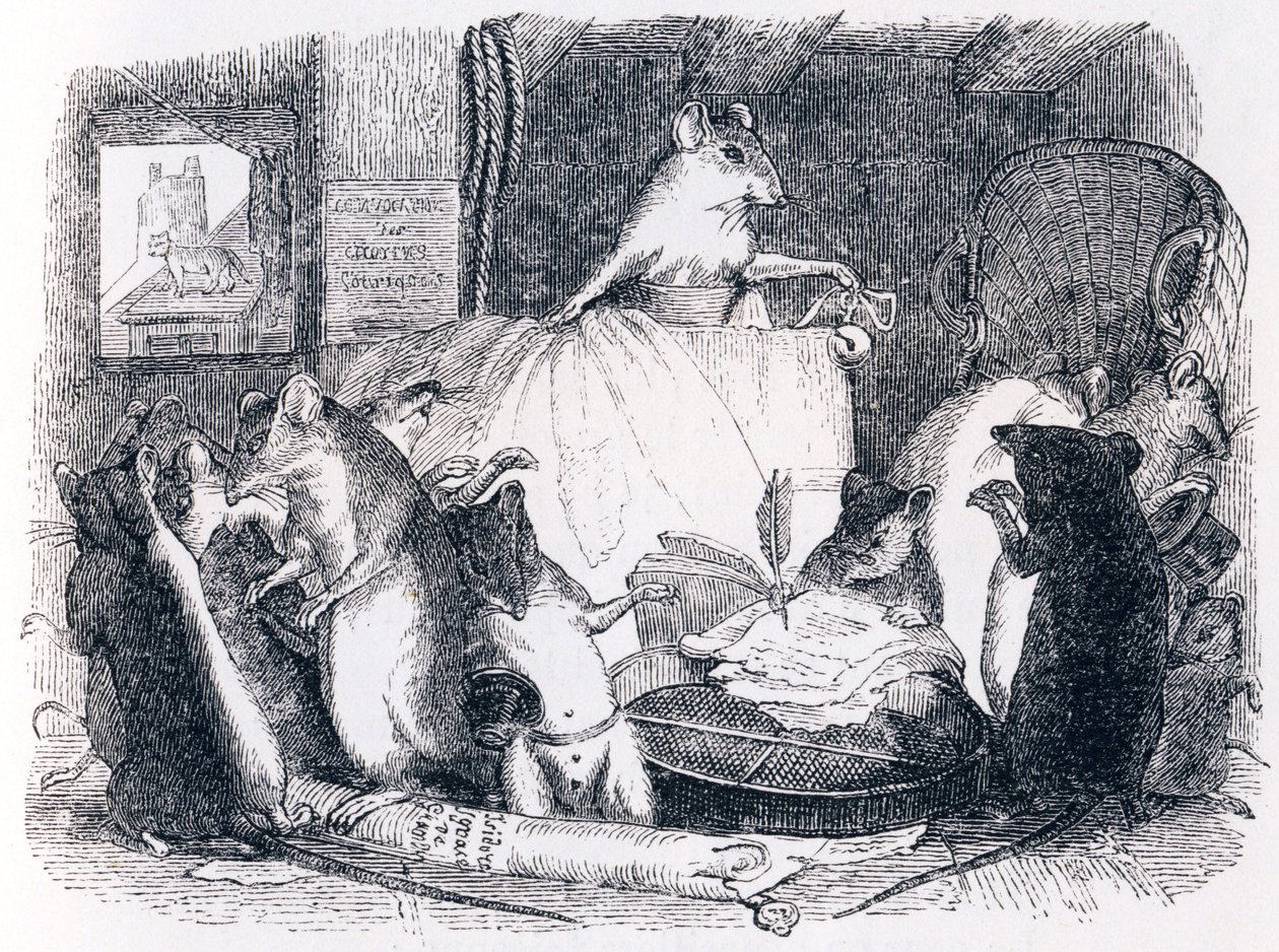 Conseil tenu par les rats - Fables de La Fontaine - Grandville