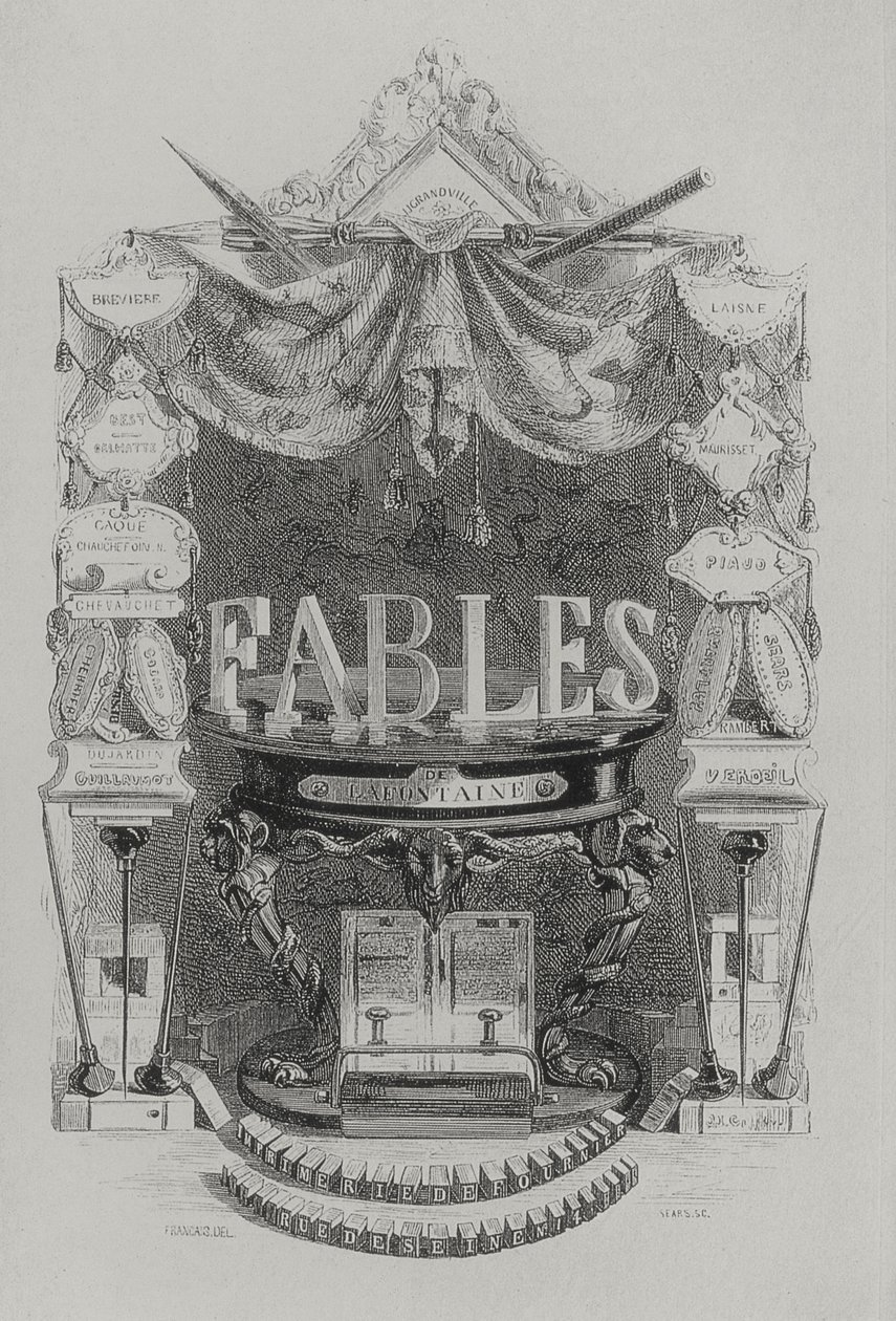 Page de titre des Fables de la Fontaine - Grandville