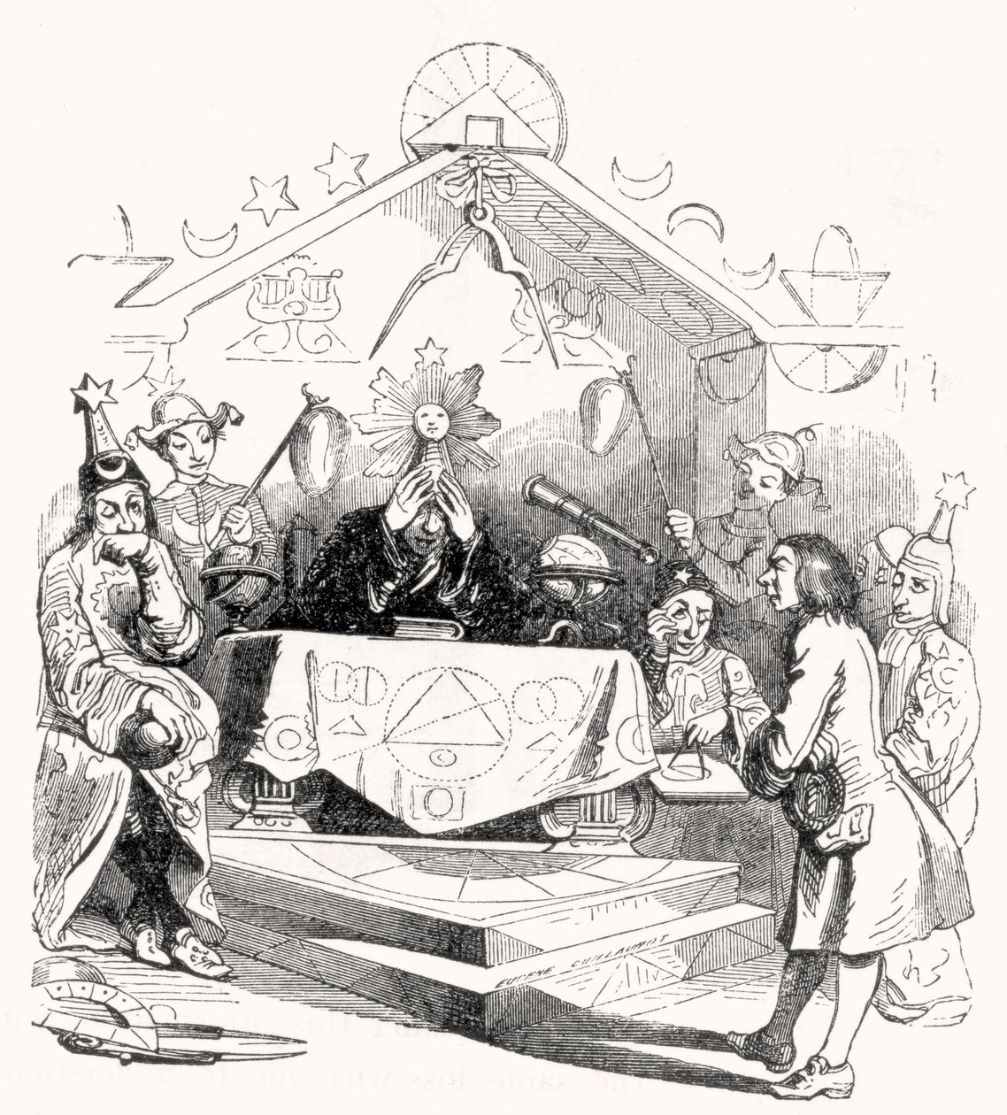 Gulliver devant le roi de Laputa - Grandville