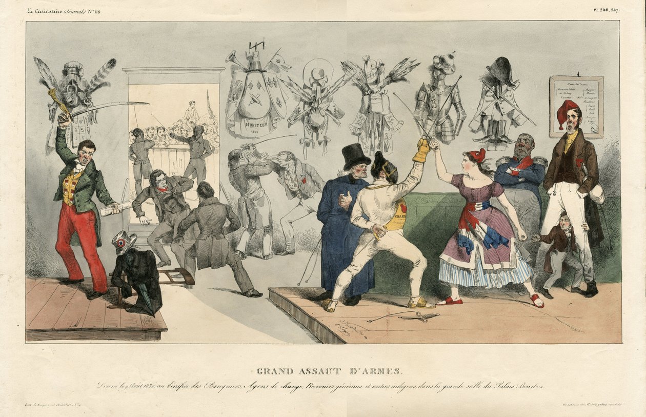 Illustration de Jean Ignace Gerard dit Grandville (1803-1847) dans La Caricature (1830) politique, no. 119 - Grandville
