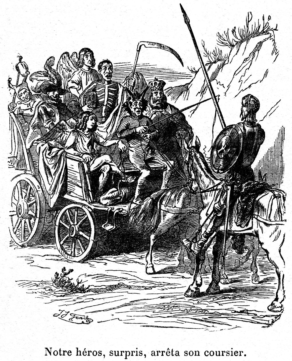 Illustration des aventures de Don Quichotte écrites par Cervantes - Grandville (1803-47)