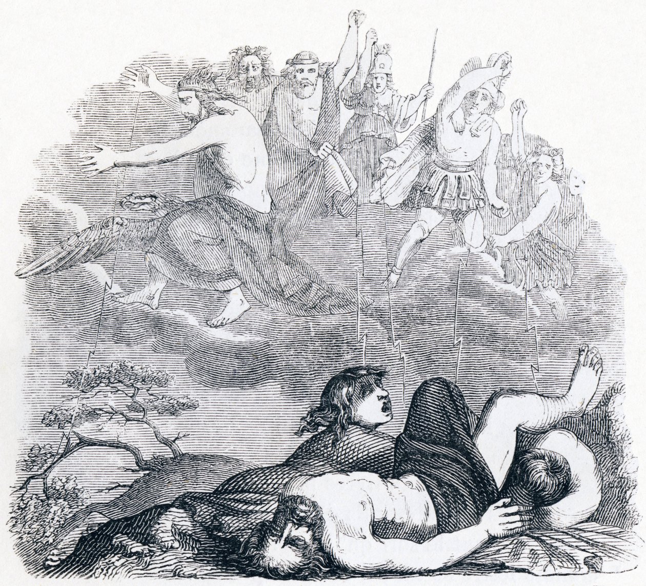 Jupiter et les tonnerres - Fables de La Fontaine - Grandville
