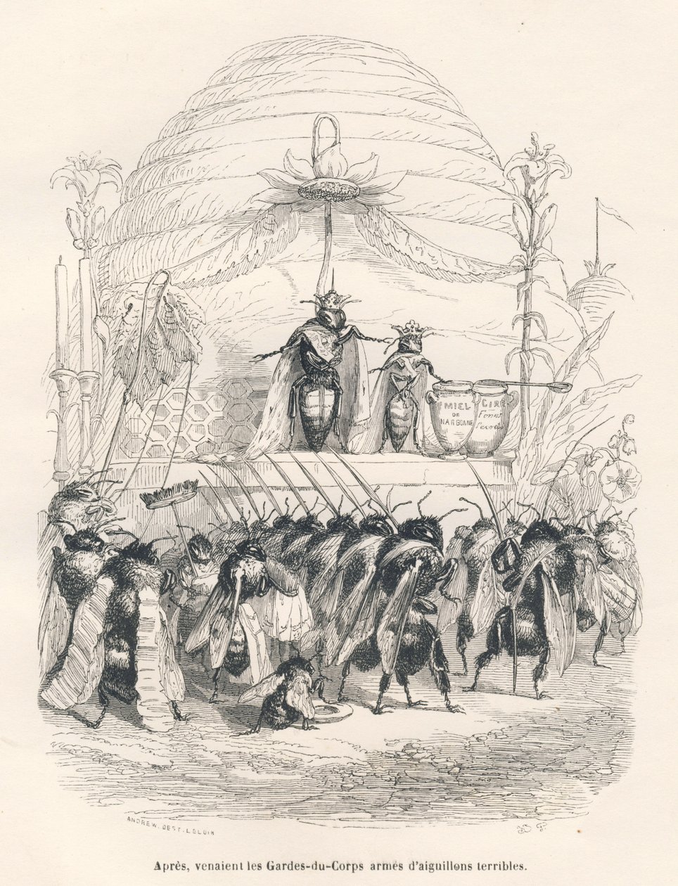 La reine des abeilles et son armée - Grandville