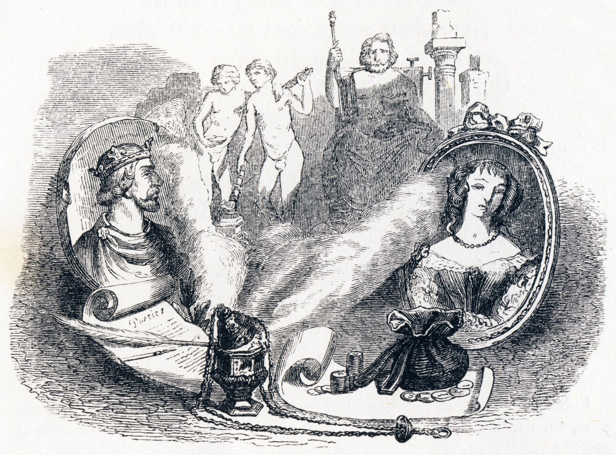 Simonide préservé par les dieux - Fables de La Fontaine - Grandville