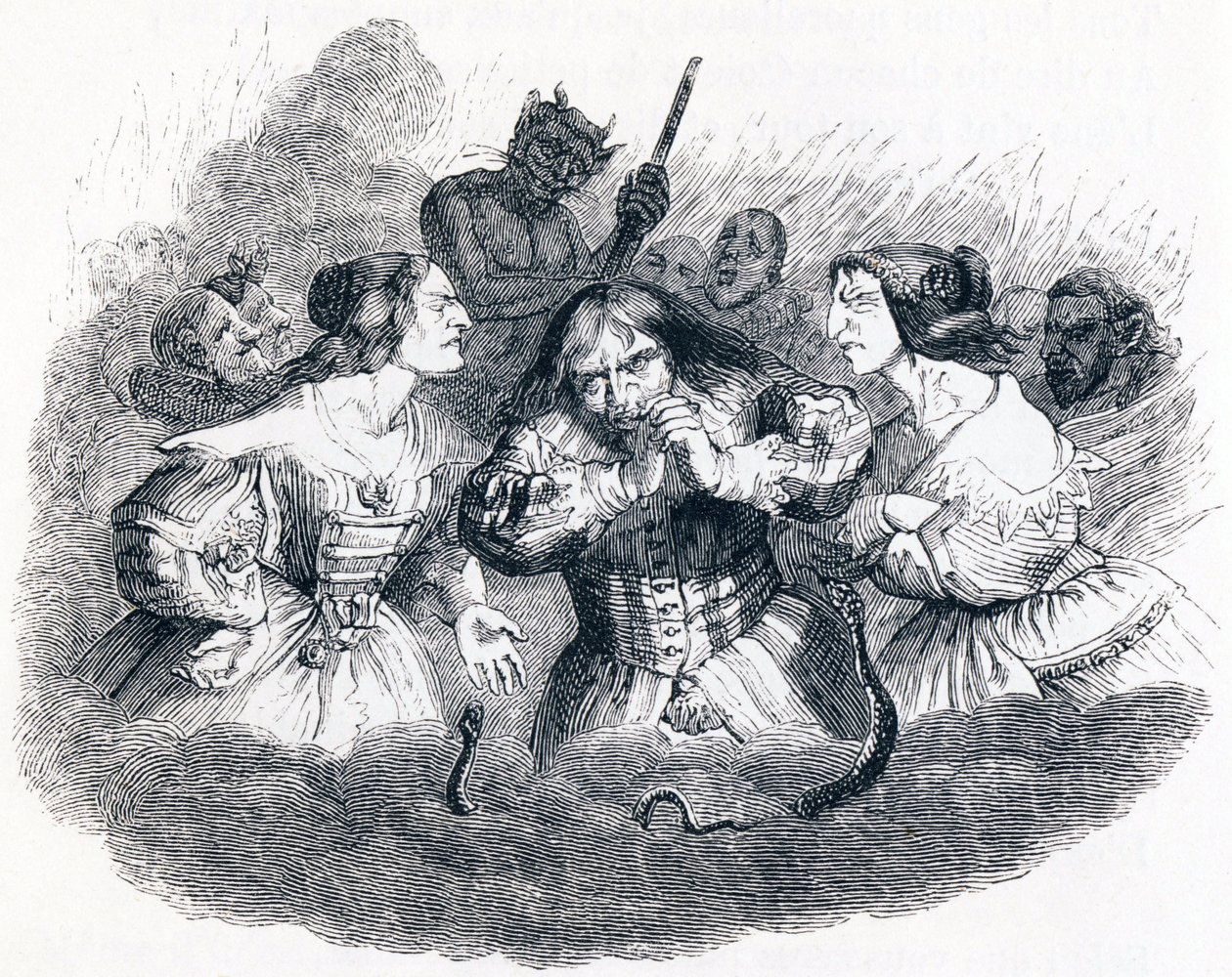 Le mal marié - Fables de La Fontaine - Grandville