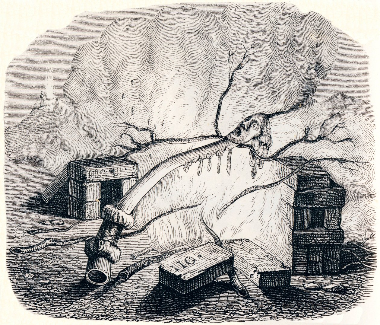 La chandelle - Fables de La Fontaine - Grandville