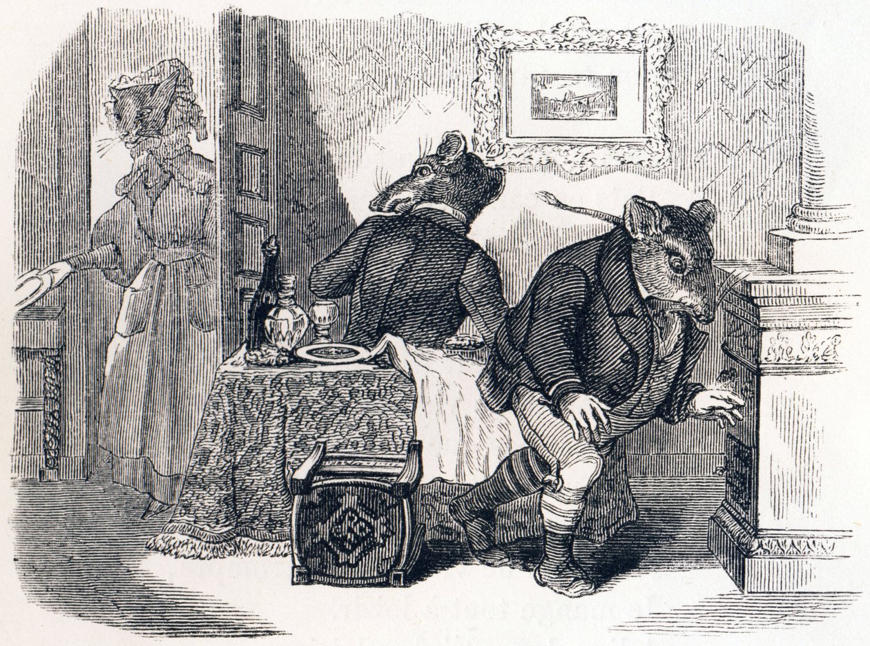 Le rat de ville et le rat des champs - Fables de La Fontaine - Grandville