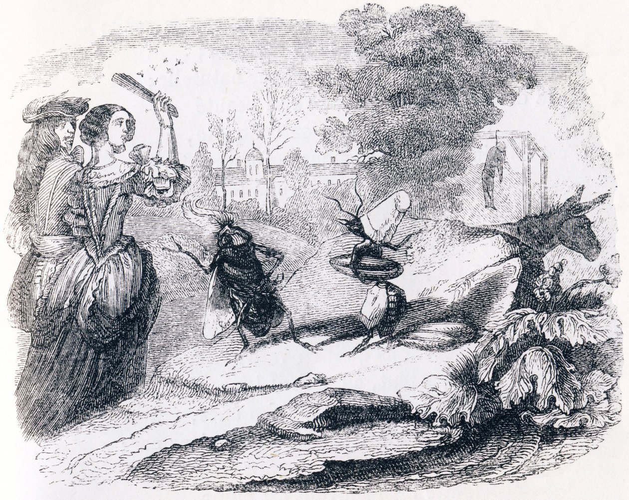 La mouche et la fourmi - Fables de La Fontaine - Grandville