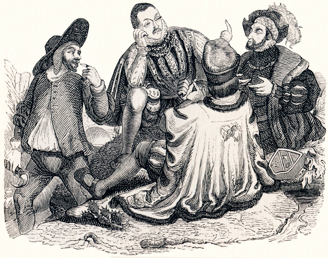 Le marchand, le gentilhomme, le pâtre et le fils de roi - Fables de La Fontaine - Grandville