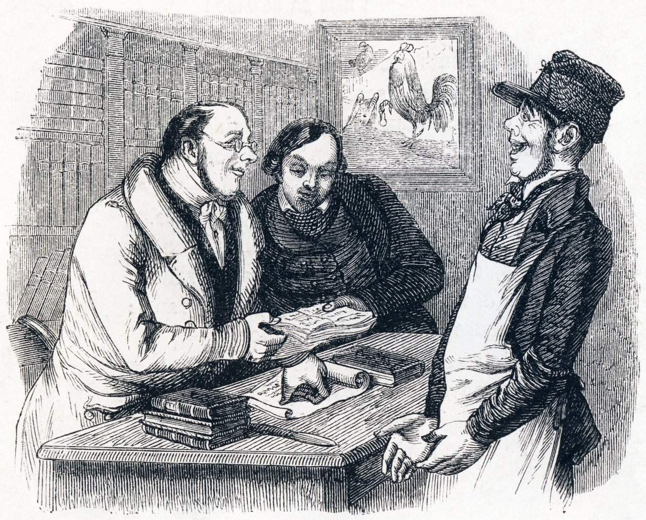 Le coq et la perle - Fables de La Fontaine - Grandville