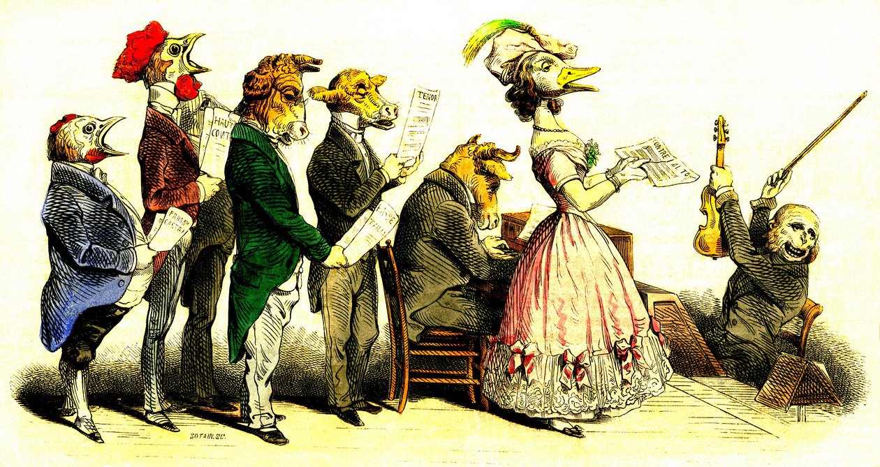 Le concert vocal - Chorale : chanteurs avec des têtes d