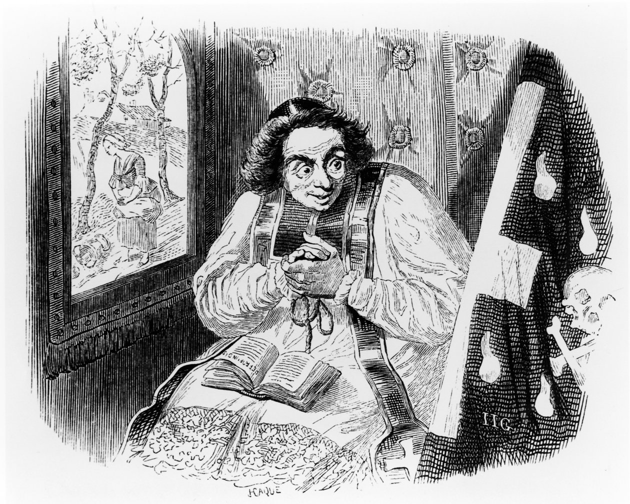 Le prêtre et le cadavre, illustration pour 