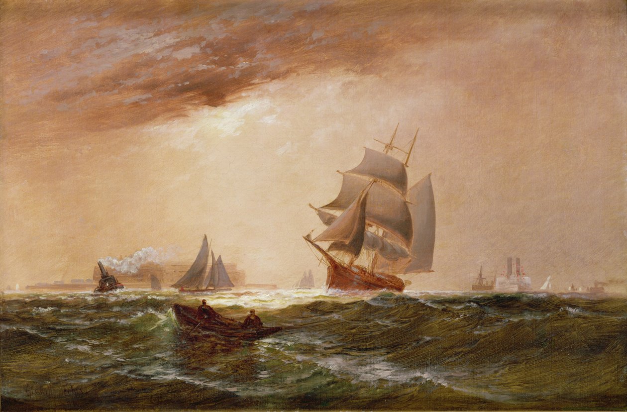 Navires dans le port de New York, 1891 - Granville Perklins
