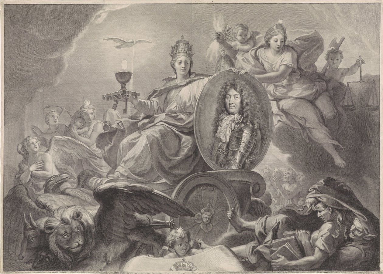 Portrait allégorique de Louis XIV, roi de France - Gérard Edelinck