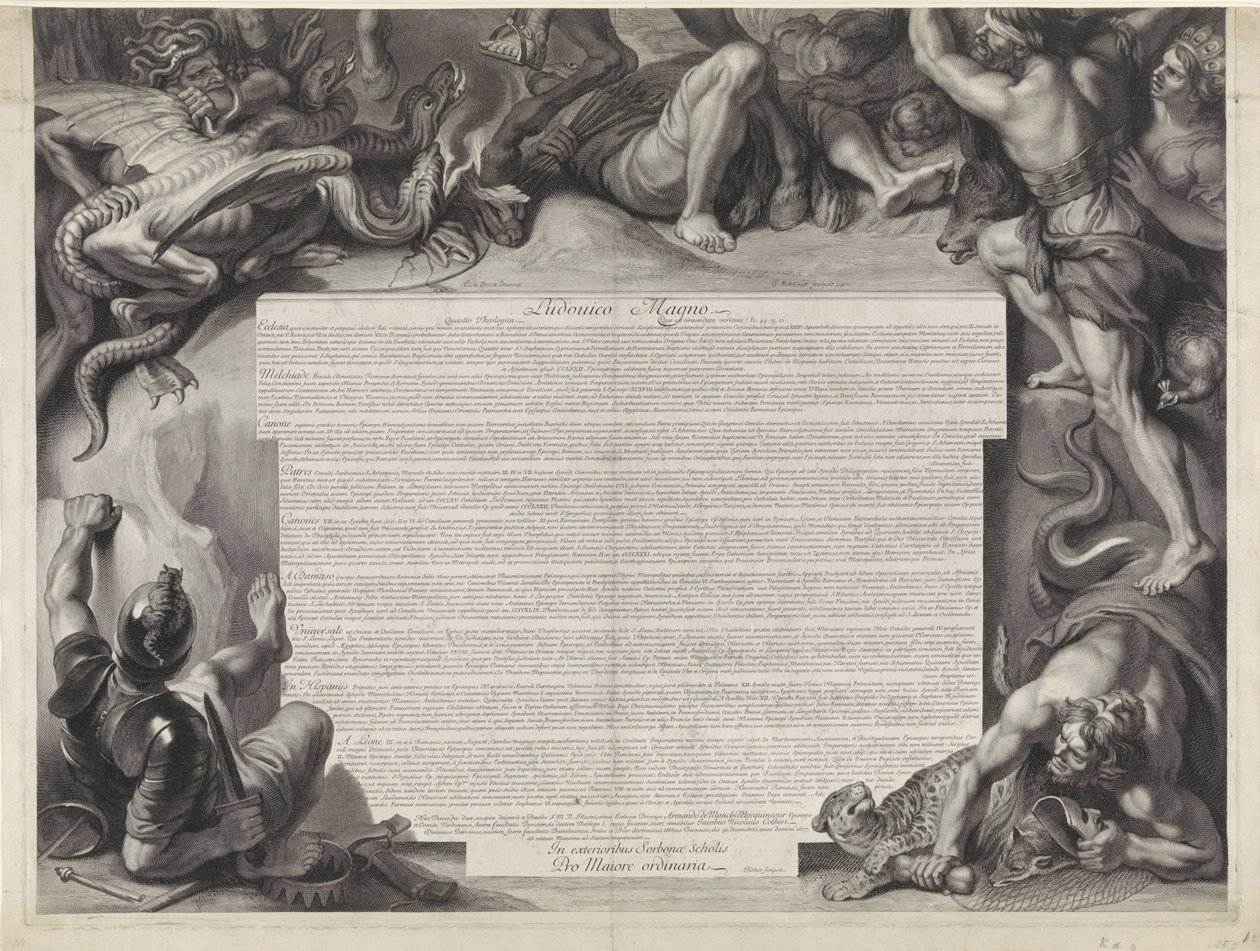 Portrait équestre allégorique de Louis XIV, roi de France - Gérard Edelinck