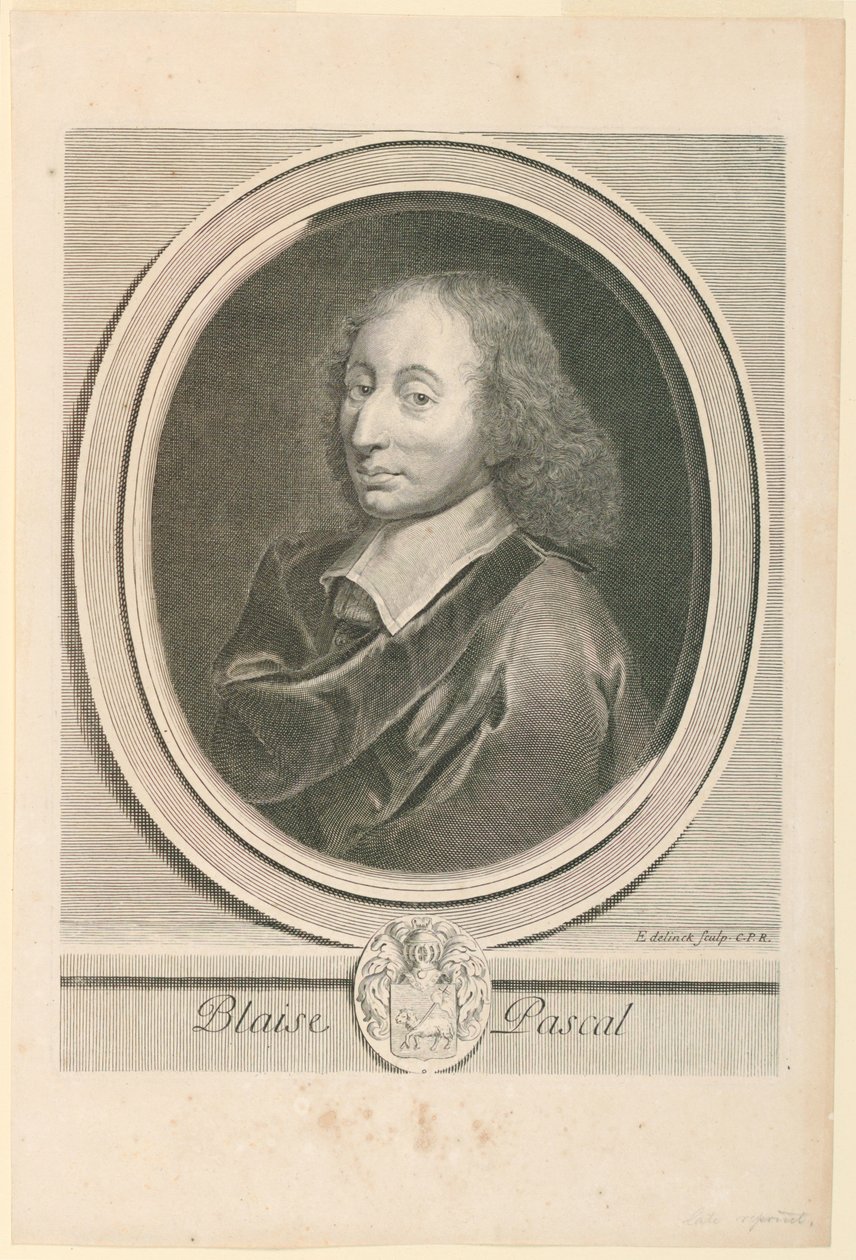 Portrait de Blaise Pascal (1623-1662) - Gérard Edelinck