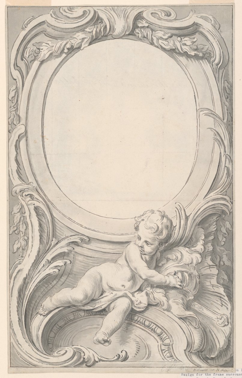 Conception pour cadre entourant le portrait de Francis Russell, deuxième comte de Bedford - Gravelot