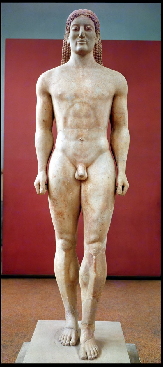 Anavysos Kouros, statue funéraire de Kroisos vers 530-520 av. J.-C. - Greek