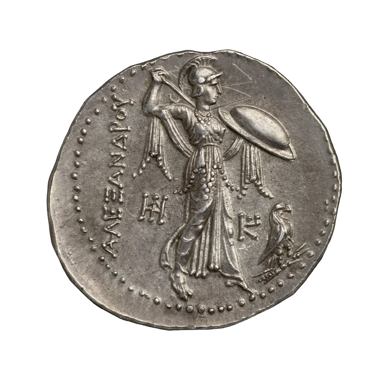 Ancienne pièce de monnaie grecque (ptolémaïque) en argent d