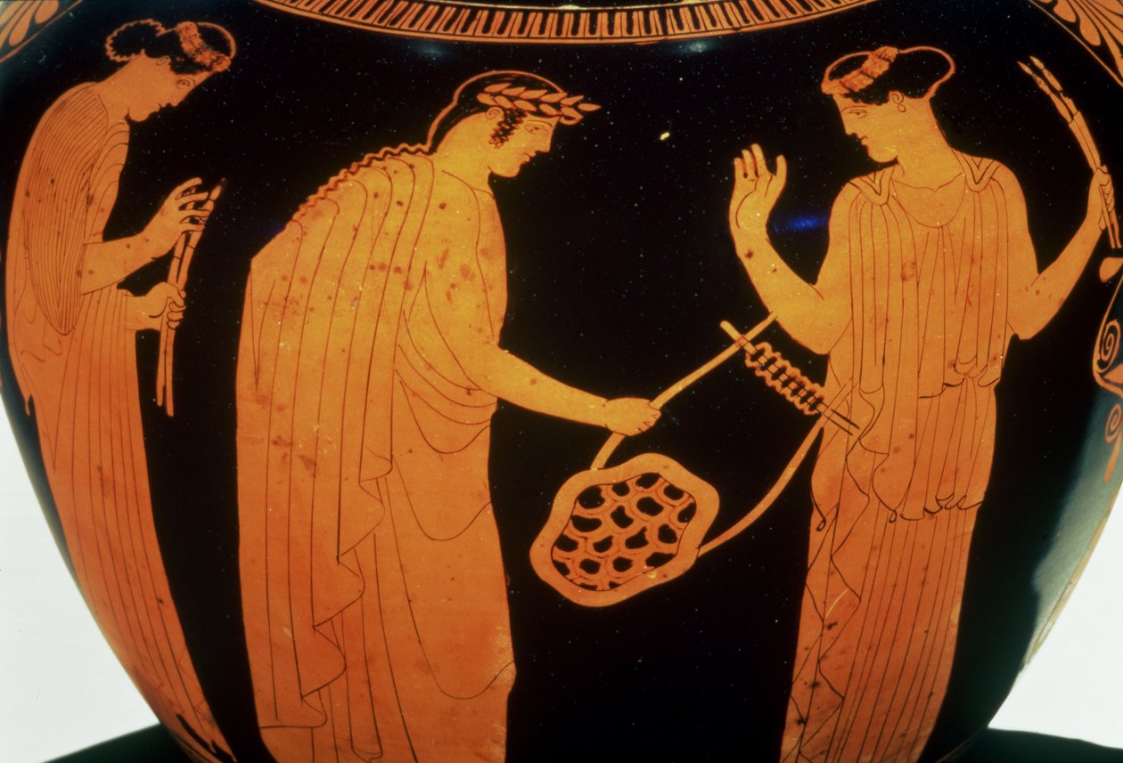 Hydrie à Figures Rouges Attiques Décorée de l