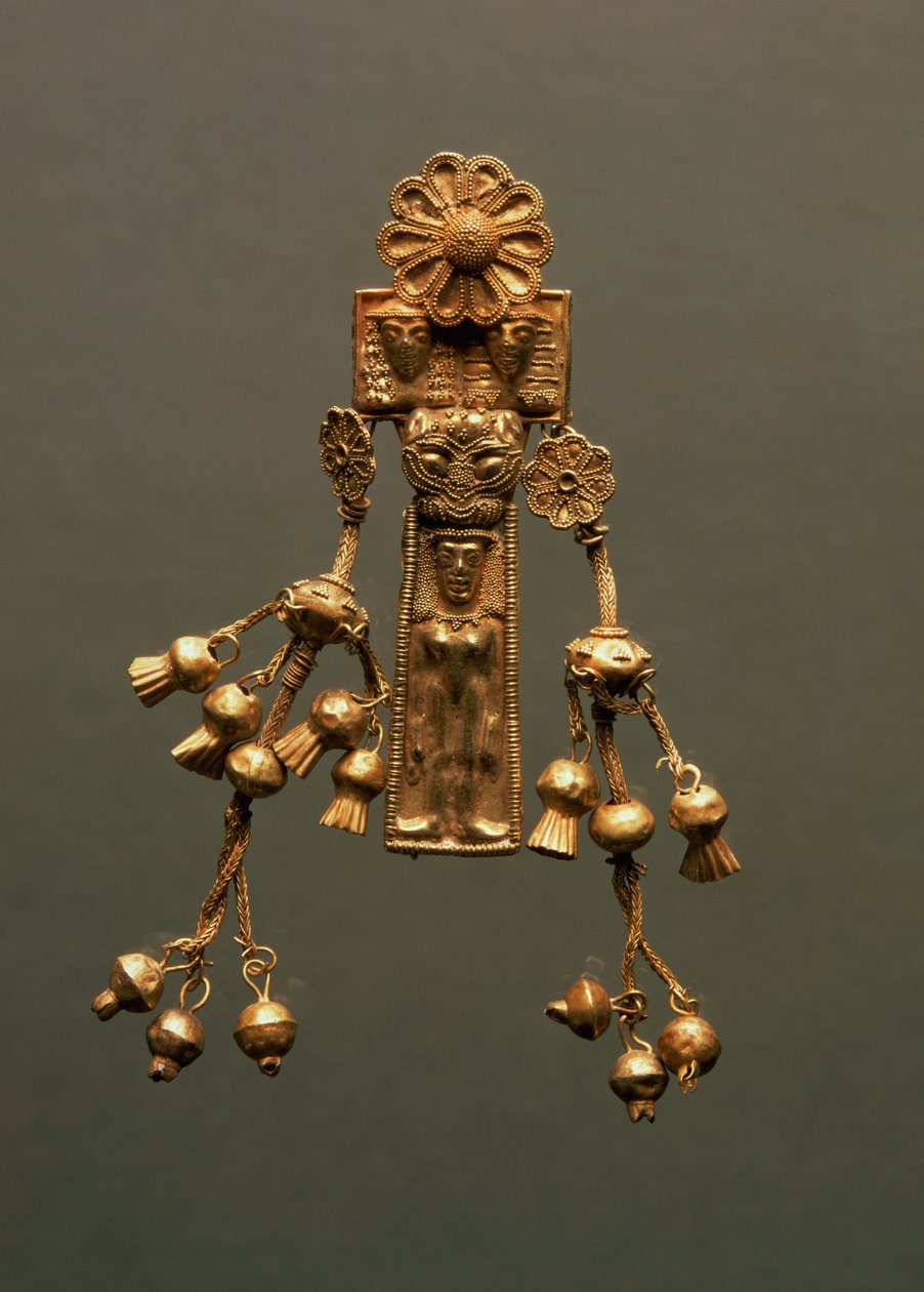 Pendentif, de la nécropole de Camiros, vers 630-620 av. J.-C. (électrum) - Greek