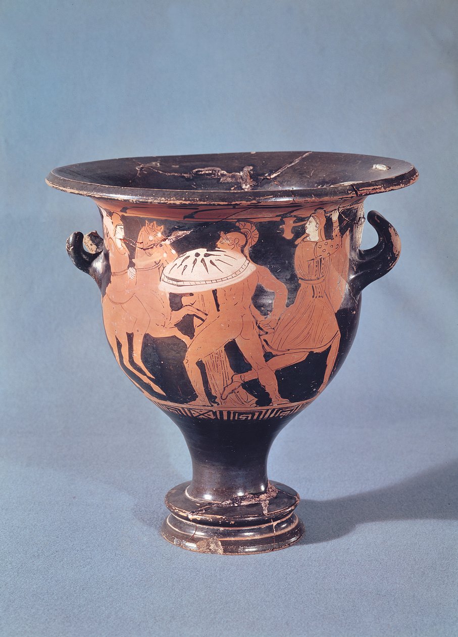 Le Cratère de Kertch représentant un hoplite combattant deux amazones - Greek