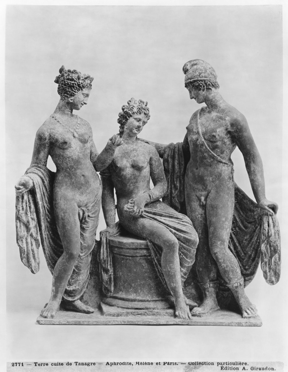 Aphrodite, Hélène et Paris, de Tanagra (terre cuite) - Greek School